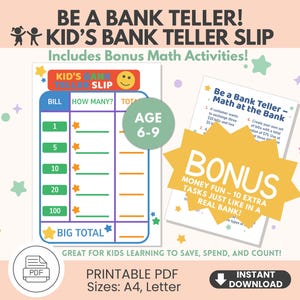 Comprobante de cajero para niños: Actividad imprimible de matemáticas sobre el dinero (de 6 a 9 años) (Descarga en PDF)