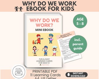 Perché lavoriamo - Quaderno di lavoro per bambini - Attività di apprendimento stampabile (PDF)