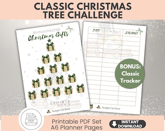 Christmas Tree Savings Challenge Printable Budget Tracker A6 PDF