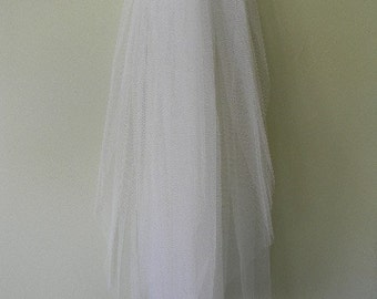 Bridal Veil Fingertip Length -no edge