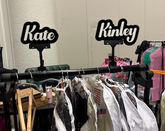 Letrero personalizado de acrílico cortado con láser para perchero / Adorno para concurso de baile / Bolsa de baile