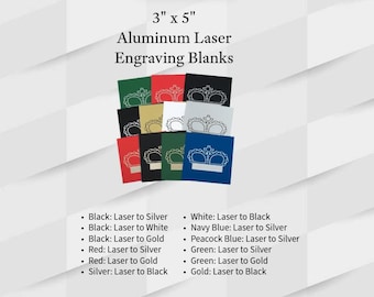 3x5 Inch Aluminum Laser Engraving Blanks Set of 5 | Custom Signs Nameplates Plaques