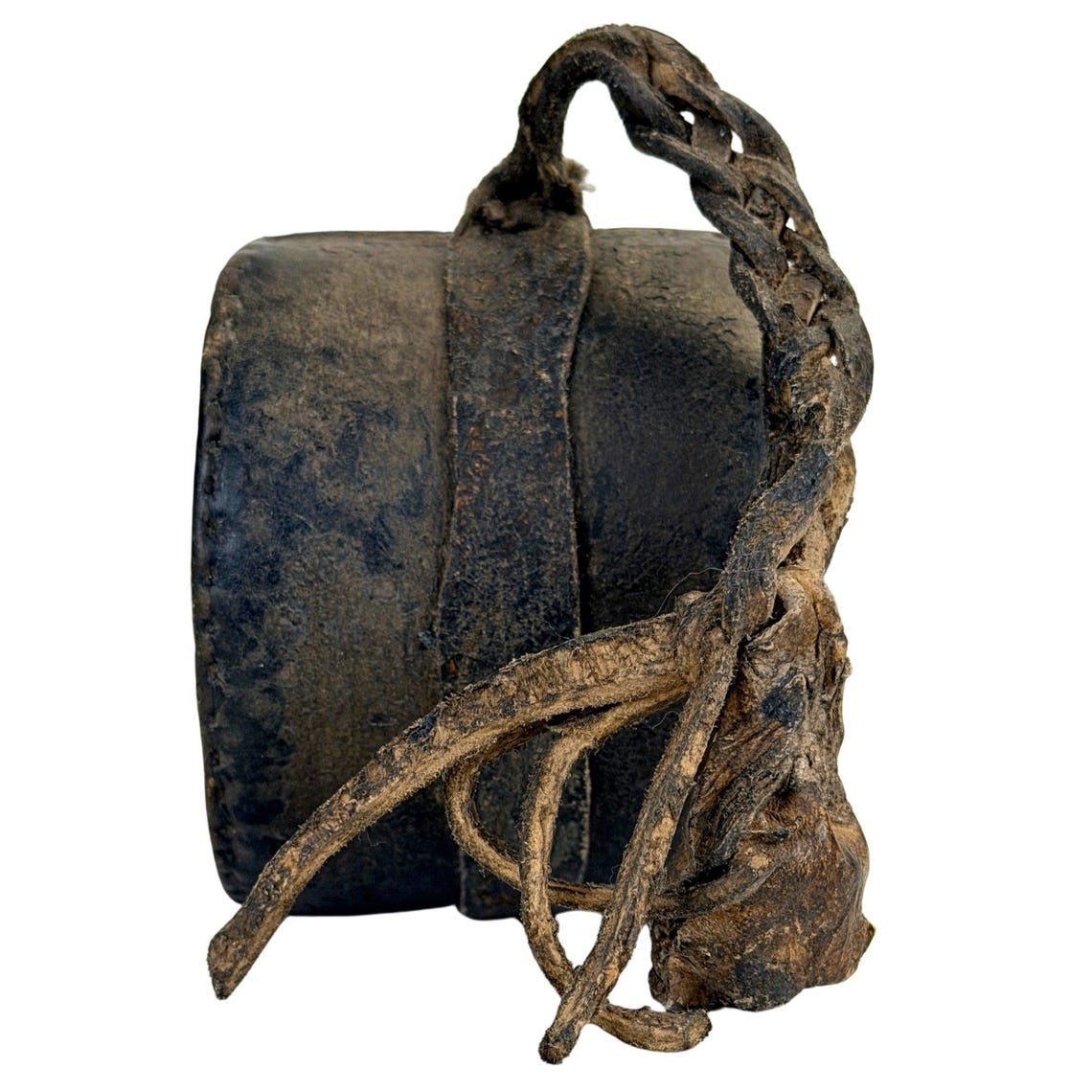 Antieke Tibetaanse Damaru – rituele handtrommel – ca. 1880–1920, foto 4 di 5