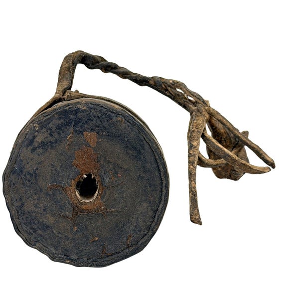 Antieke Tibetaanse Damaru – rituele handtrommel – ca. 1880–1920