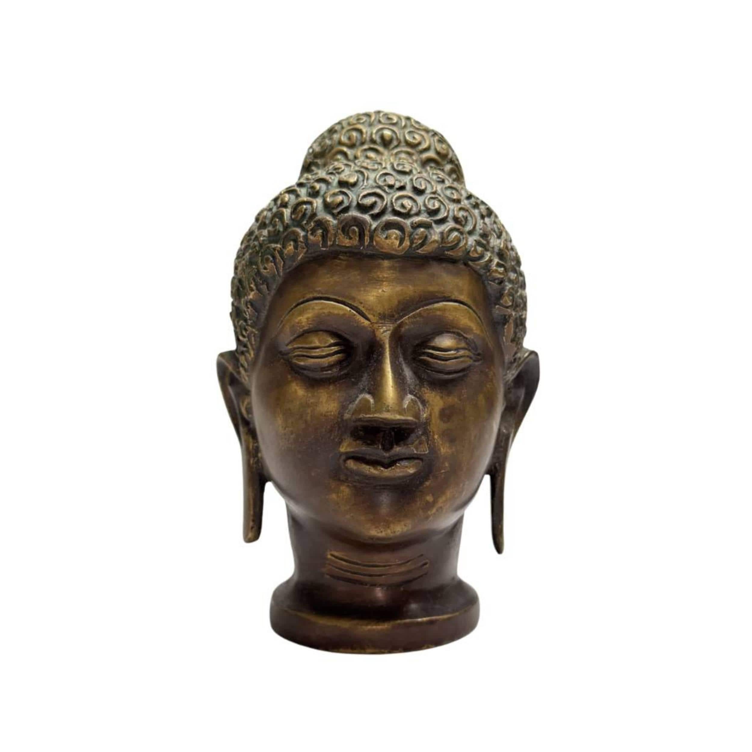 古美術 青銅製　装飾品　仏道具 古い青銅製の仏頭 – インド - Etsy 日本
