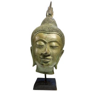 Thailändskt brons Buddhahuvud (fragment)