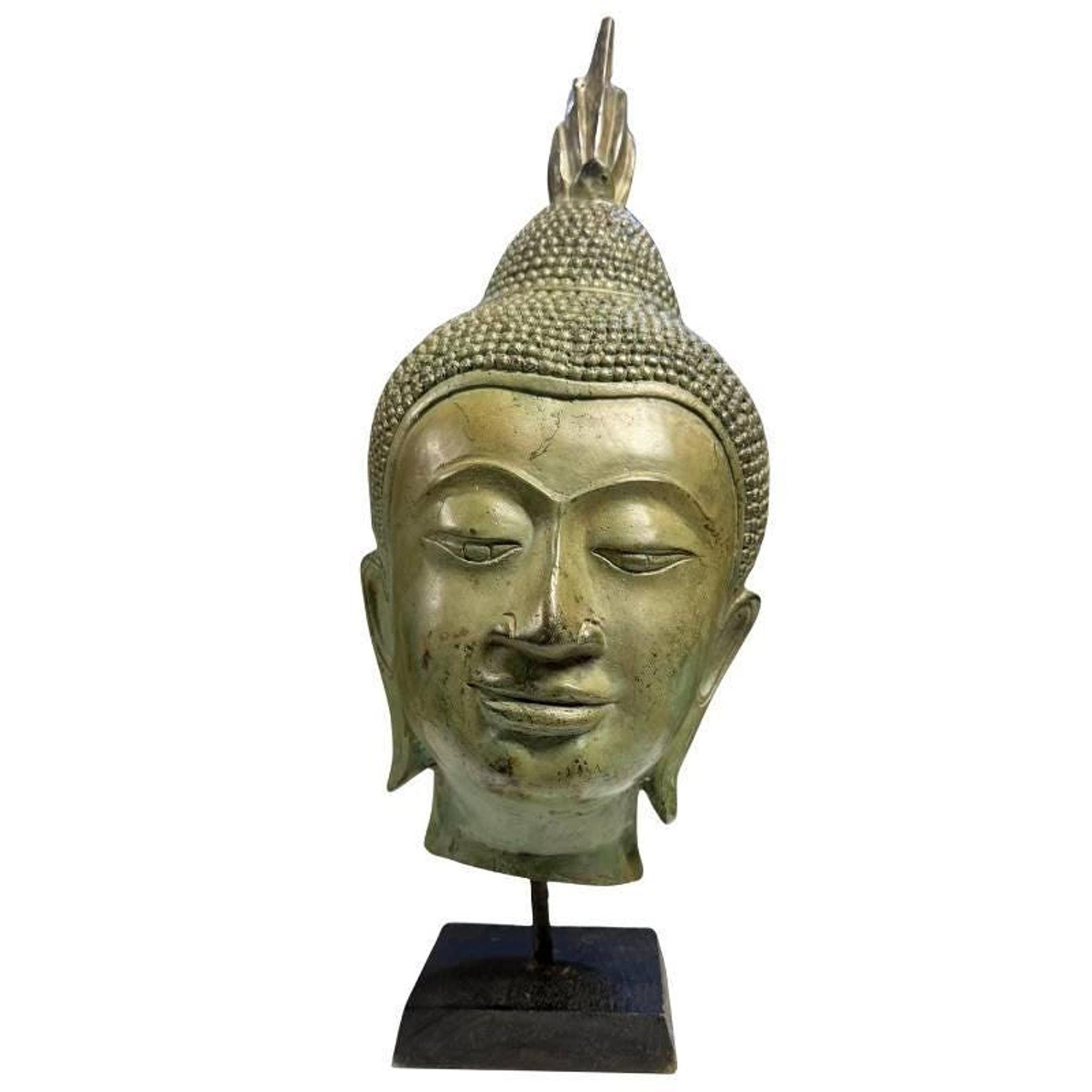 タイの仏頭、17世紀～19世紀のアンティーク青銅彫刻 - Etsy 日本
