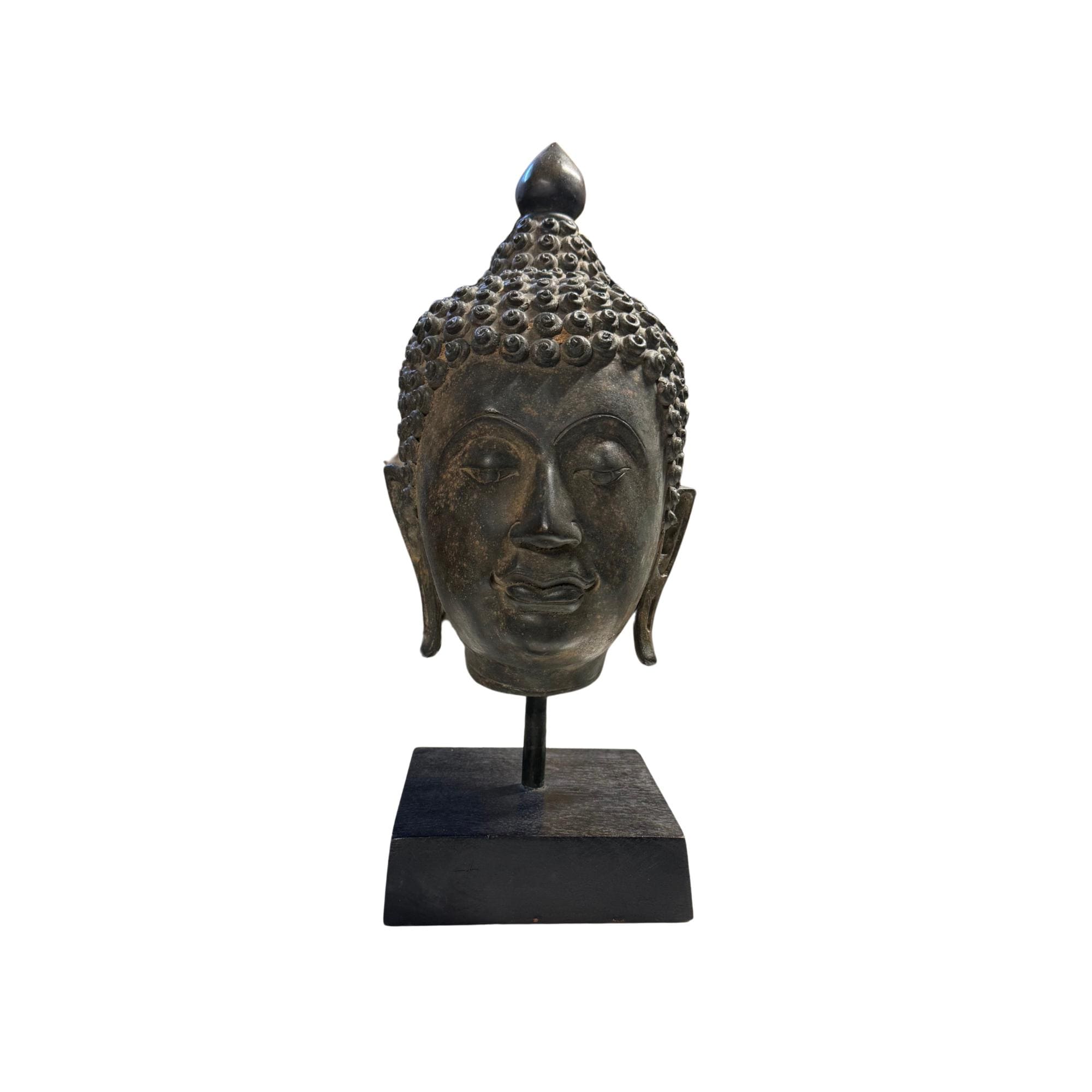 タイの仏頭の破片、アユタヤ出土のアンティーク青銅彫刻 - Etsy 日本