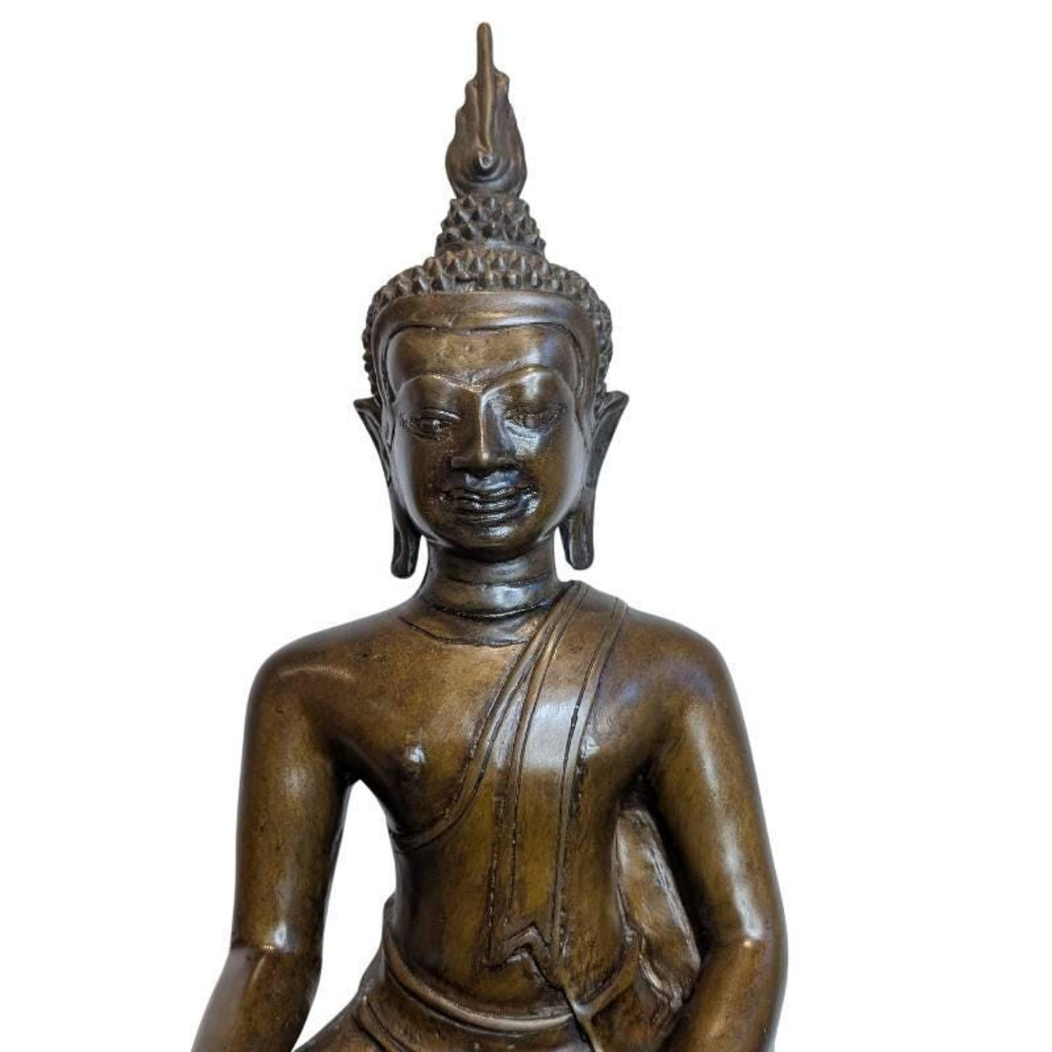 タイのブロンズ製仏像、高さ55.2cmの瞑想像 - Etsy 日本