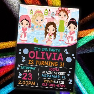 Spa Invitation Printable File - Spa Invitation - Spa Birthday Invitation - Spa High Resolution Images