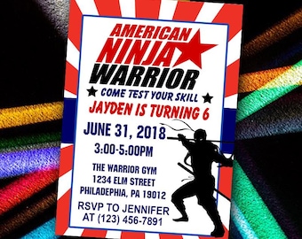 American Ninja Birthday Invitation – Printable File