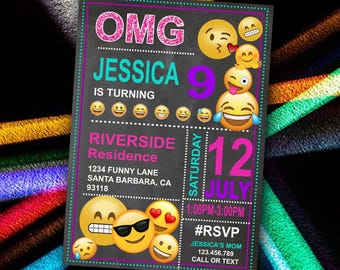 Emoji Birthday Invitation – Customizable Party Invite (JPEG File)