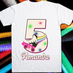 Roller Skate Iron On Transfer Printable File - Roller Skate Iron On Transfer Shirt - Skater DIY Birthday Shirt - High Resolution PNG Images