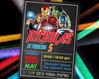 Superhero Birthday Invitation – Personalized Printable File (JPEG)