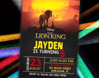 Lion Birthday Invitation – Personalized Printable File (Digital Download)