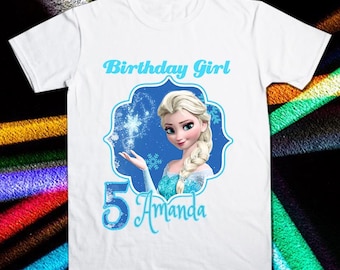 Chemise d'anniversaire princesse personnalisée thermocollante (téléchargement numérique)