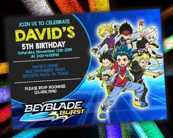 Beyblade Geburtstagseinladung - Personalisierbare Party Einladung (Digitaler Download)
