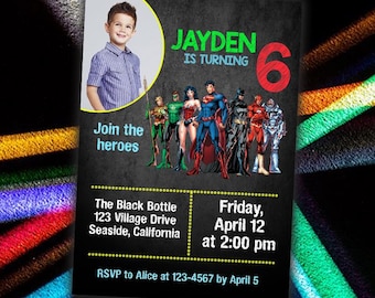 Custom Superhero Birthday Invitation – Printable File (JPEG)