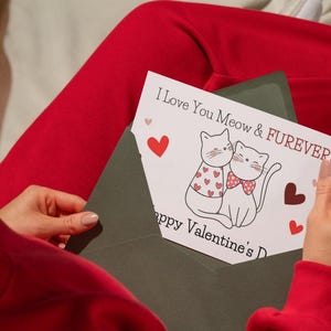 16 pacchetti di biglietti di San Valentino con gatti / Download digitale / Stampabile a risparmio di inchiostro / Graziosi giochi di parole minimalisti / Download immediato per gli amanti dei gatti