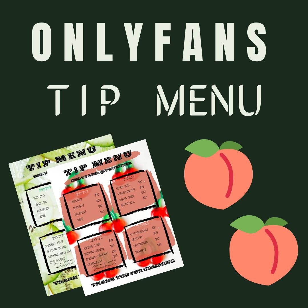 EDITABLE Juicy & Irresistible: Exclusive Cute Fruit-themed Tip Menu Pack (5) for Onlyfans Models