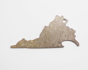 Virginia Shaped Bottle Opener Keychain - Stainless Steel