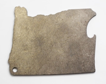 Oregon Shaped Bottle Opener Keychain - Stainless Steel