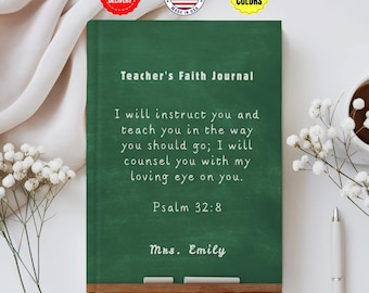Personalized Teacher Faith Journal, Customized Christian Notebook, Meaningful Gift for Teachers, Prayer Book, Custom Name Devotional Journal