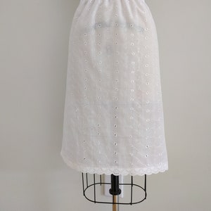 Slip Extender - Scalloped Eyelet White Cotton Tiered Petticoat Slip, Scalloped Eyelet Slip, Wedding Bridesmaid Slip- XS S M L XL XXL