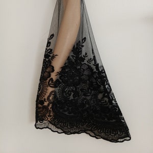 Bridal Black Lace Removable Sleeves - Off Shoulder Boho Wedding Sleeves, Detachable Black Long Sleeves, Halloween Costume