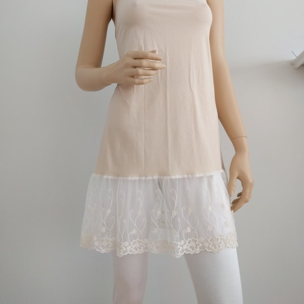 Shirt-Extender Ivory Lace Leibchen, Top Slip-Extender, Kleid-Extender, Ivory Lace Top-Extender, Größe S-L