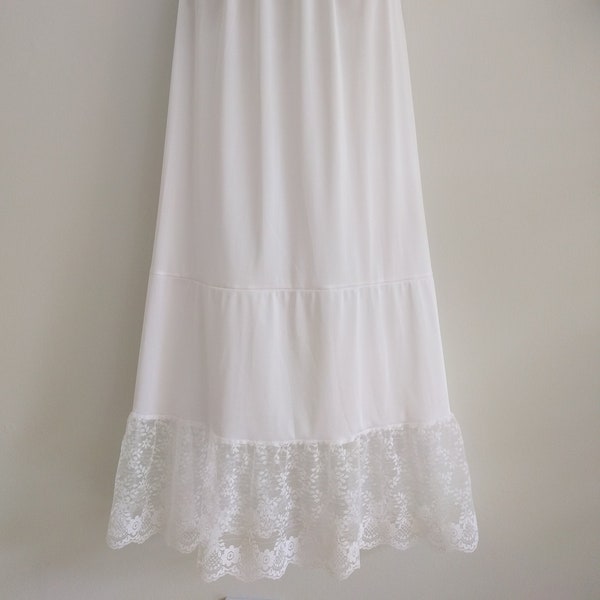 Slip Extender, Ivory Lace Slip Extender, Ivory Lace Raffle Trim Slip, Half Slip Size -  XS - XXL