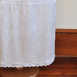 Slip Extender - Ivory Velvet/Lace Trim Slip, Size XS S M L XL XXL
