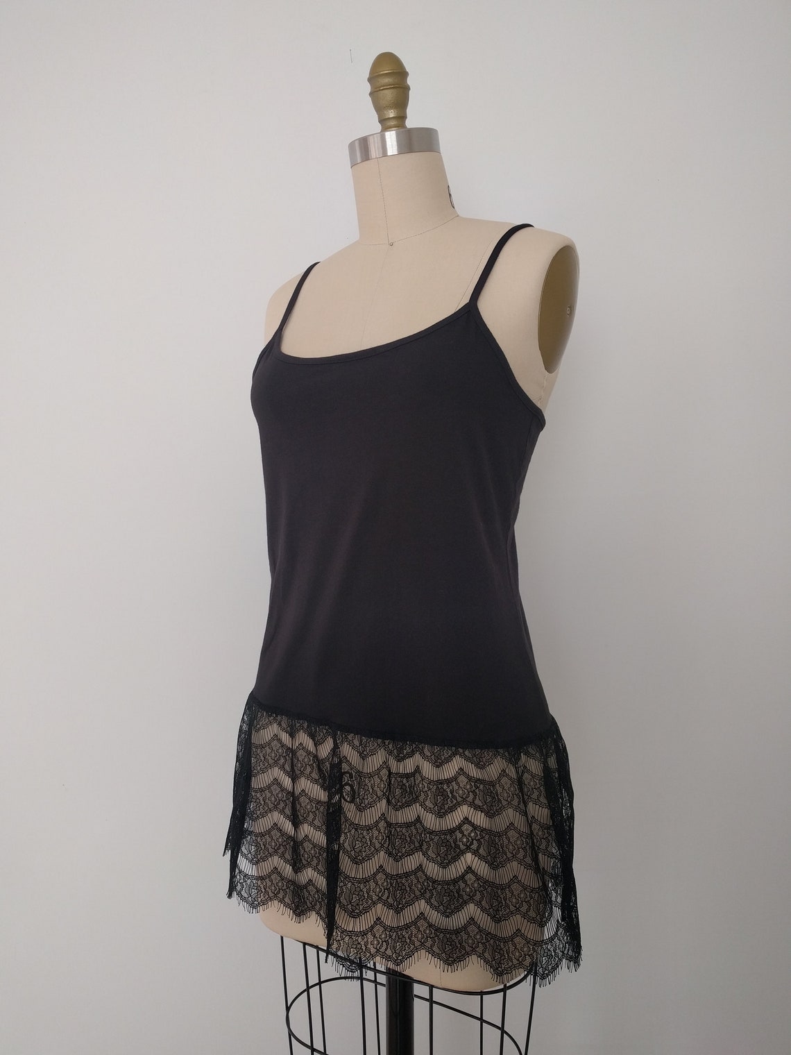 Shirt Extender Black Lace Camisole Top Slip Extender Dress Etsy