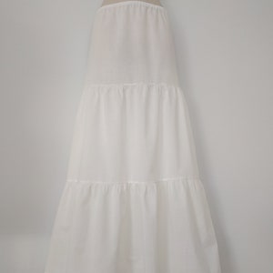 Slip Extender - Ivory / White Cotton Tiered Petticoat Slip, Cotton Slip, Wedding Bridesmaid Slip- XS S M L XL XXL