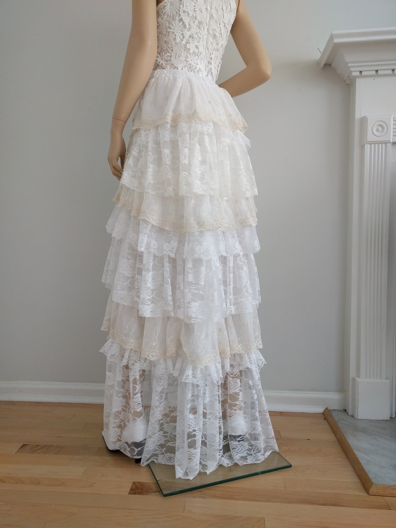 Ivory Lace Hi Low Skirt main image 1