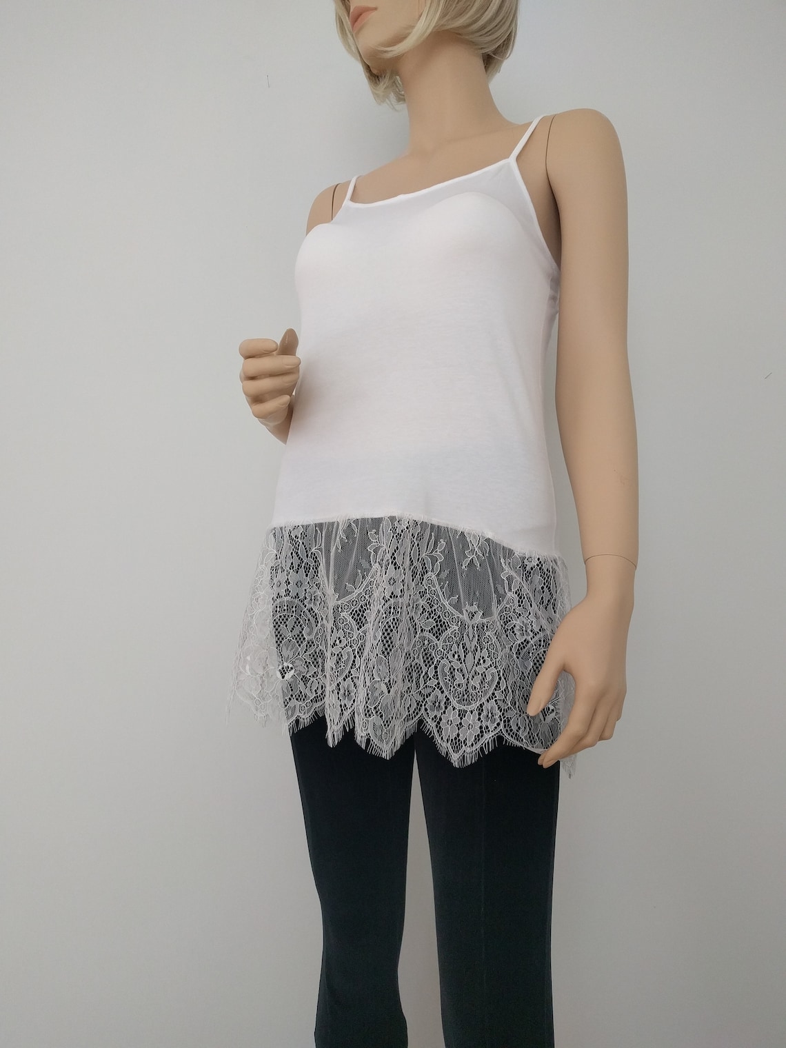 Shirt Extender White Lace Camisole Top Slip Extender Dress Etsy