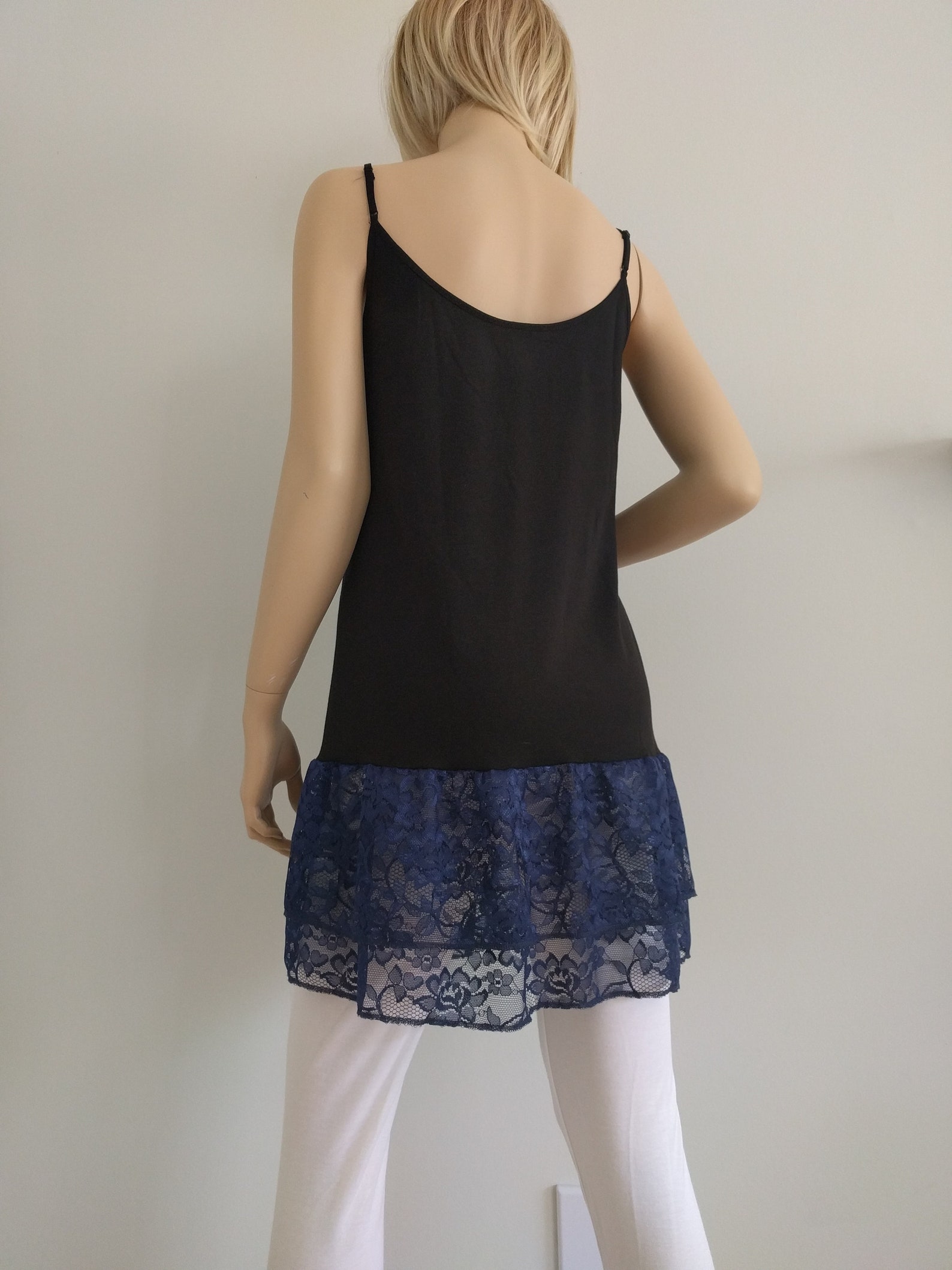 Shirt Extender Black Lace Camisole Top Slip Extender Dress Etsy Canada