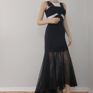 Abnehmbarer Braut-Zug-Beleg-Extender - Langer Schwarzer Tüll-High-Low-Stil-Slip, langer Zug-Slip-Extender, Abnehmbarer Zug, Größe XS - XXL