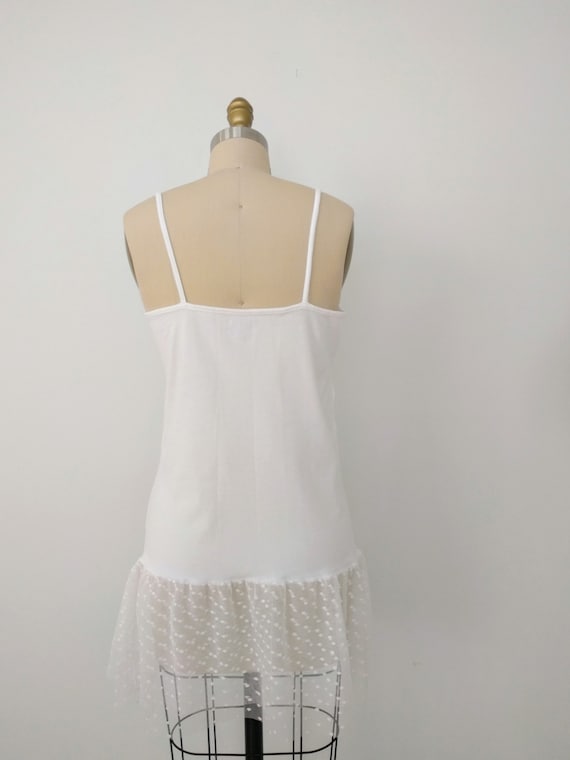 Shirt Extender White Dot Tulle Camisole, Top Slip Extender, Dress