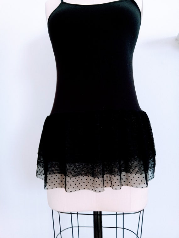 Shirt Extender White Dot Tulle Camisole, Top Slip Extender