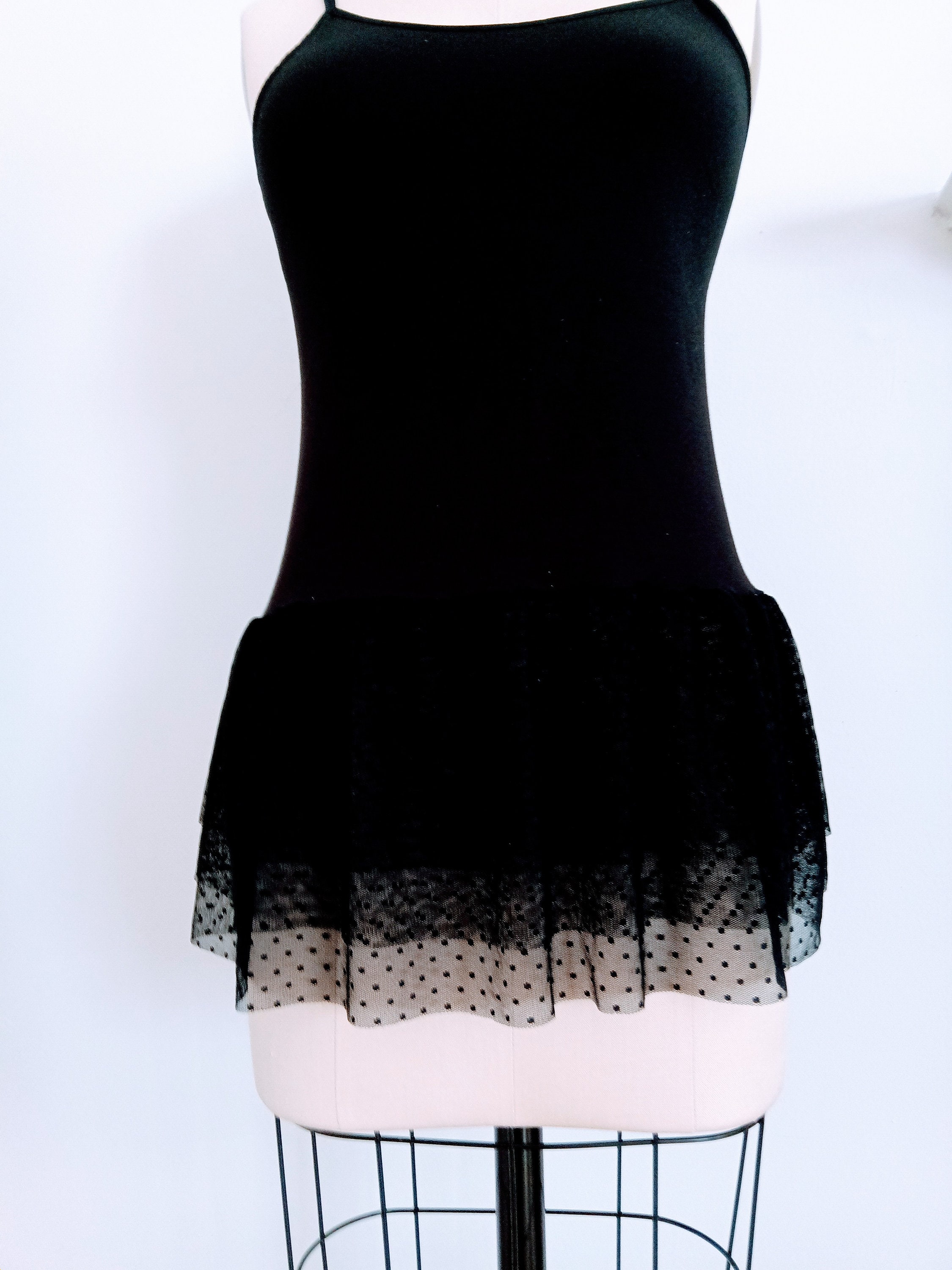 Shirt Extender White Dot Tulle Camisole, Top Slip Extender