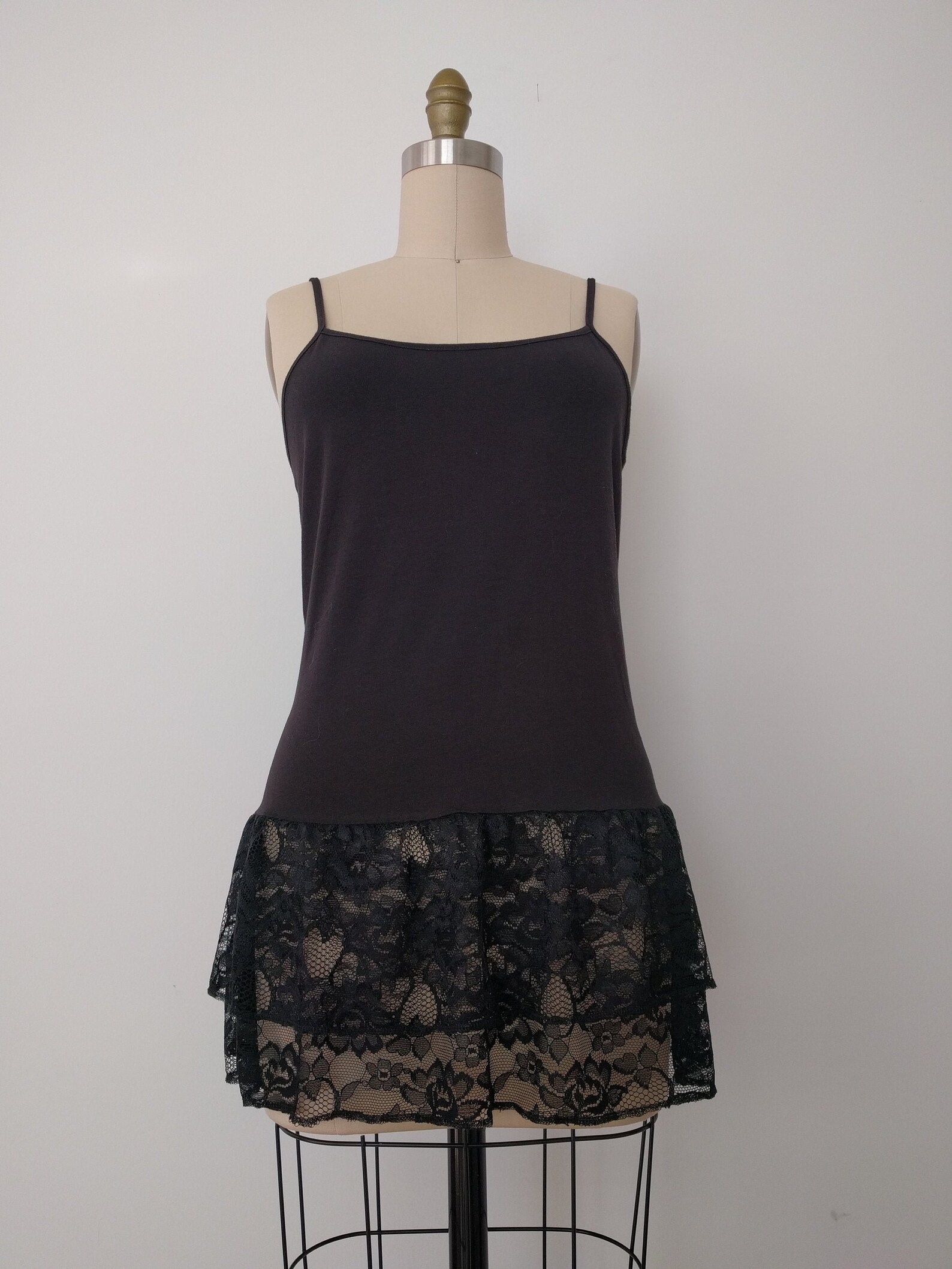 Shirt Extender Black Lace Camisole Top Slip Extender Dress Etsy