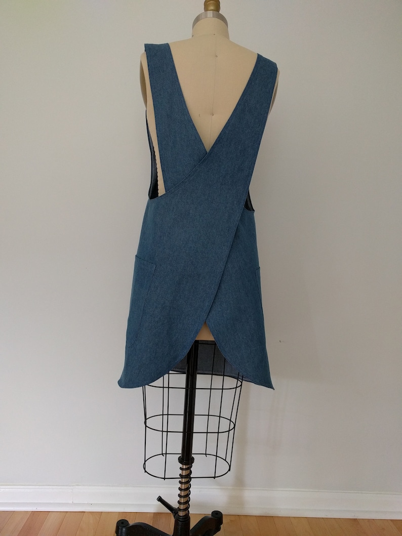 White Denim Crossback Japanese Apron Japanese Apron Etsy Hong Kong