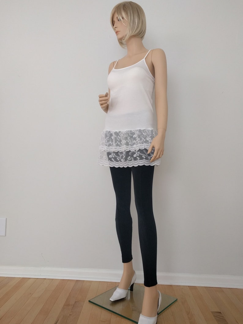 Shirt Extender White Lace Camisole Top Slip Extender Dress Etsy