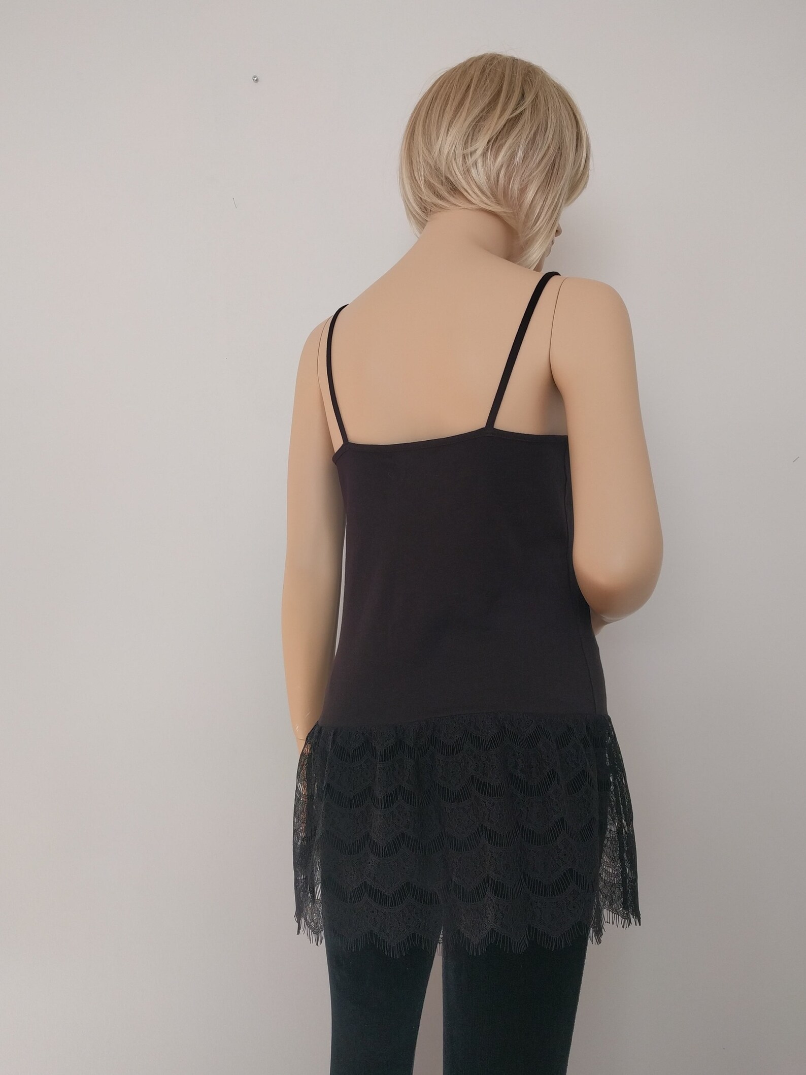 Shirt Extender Black Lace Camisole Top Slip Extender Dress Etsy
