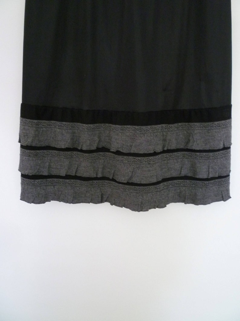 Slip Extender Gray/ Black Tiered Ruffle Slip Skirt Slip - Etsy