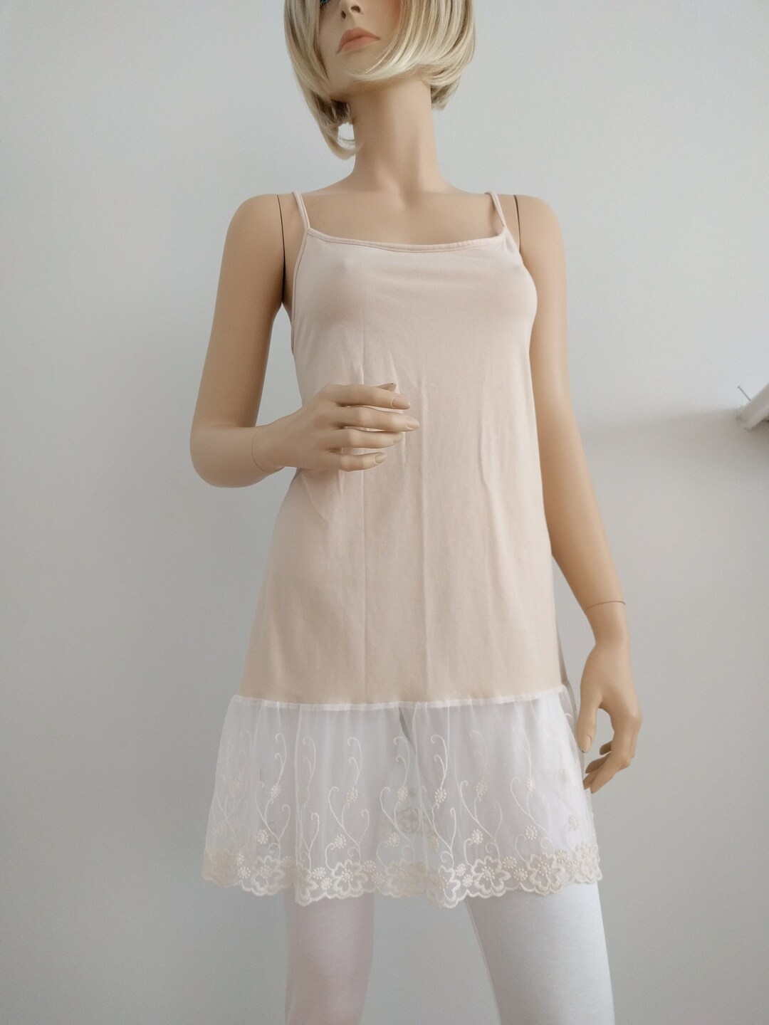 Shirt Extender Ivory Lace Camisole, Top Slip Extender, Dress Extenders, Ivory Lace Top Extender