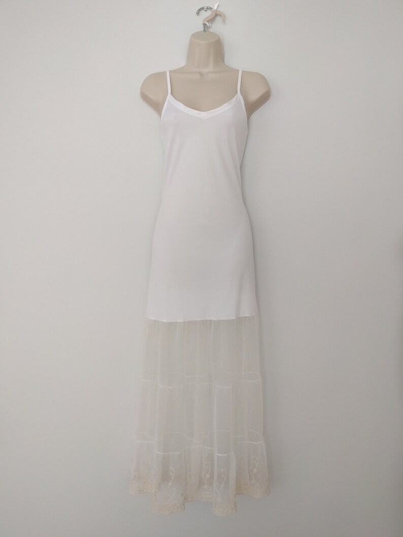 Full Slip Dress Extender Ivory Lace Long Full Slip Extender Etsy