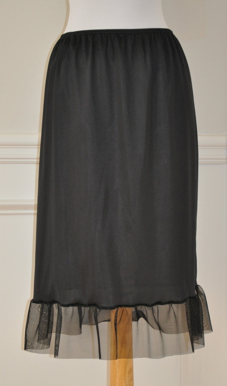 Slip Extender Black Tulle Ruffle Trim also Available in White, Ivory XS S M L XL XXL image 2