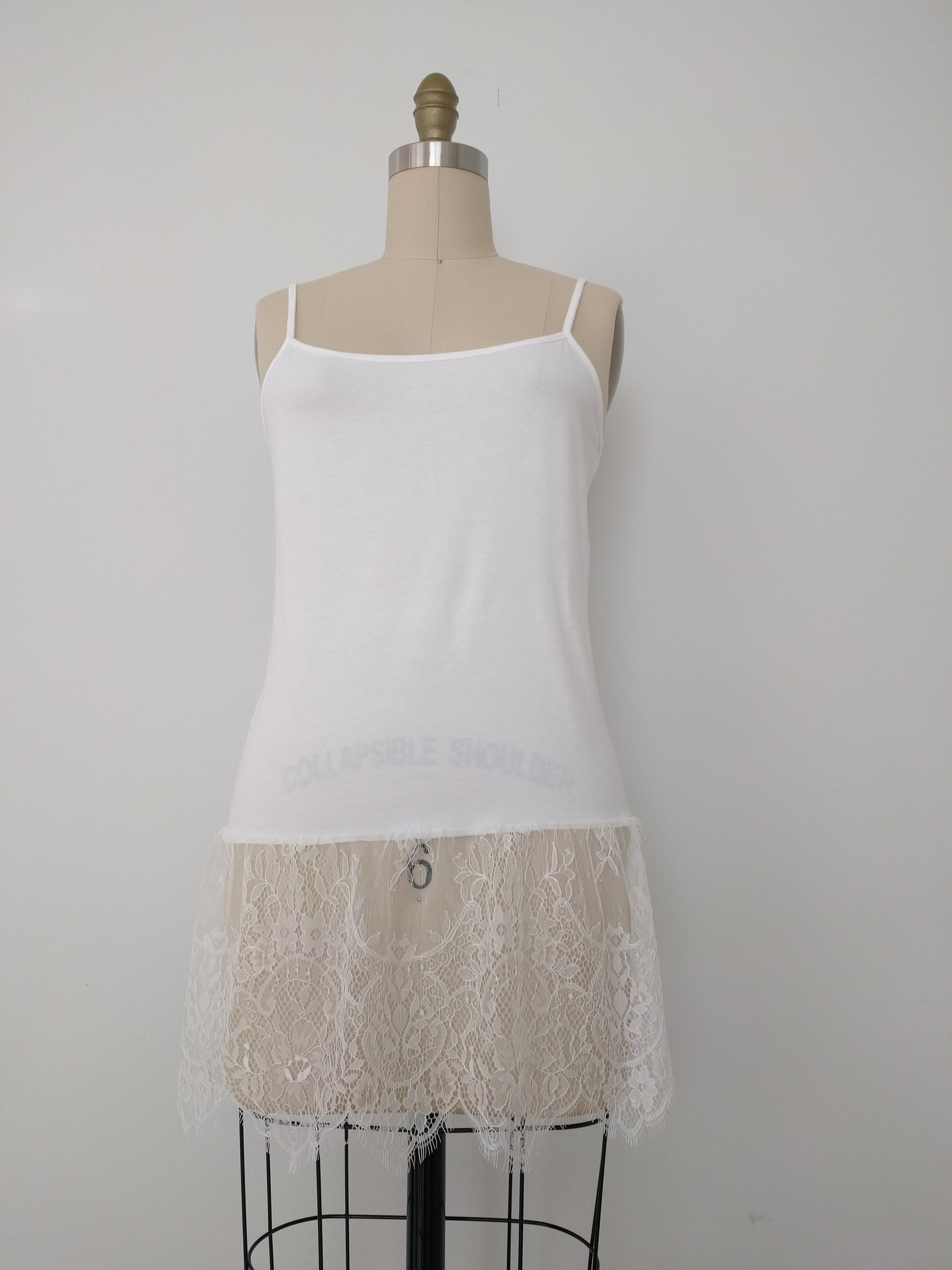 Shirt Extender White Lace Camisole, Top Slip Extender, Dress Extenders, White  Lace Top Extender, Size S-XXL - Etsy